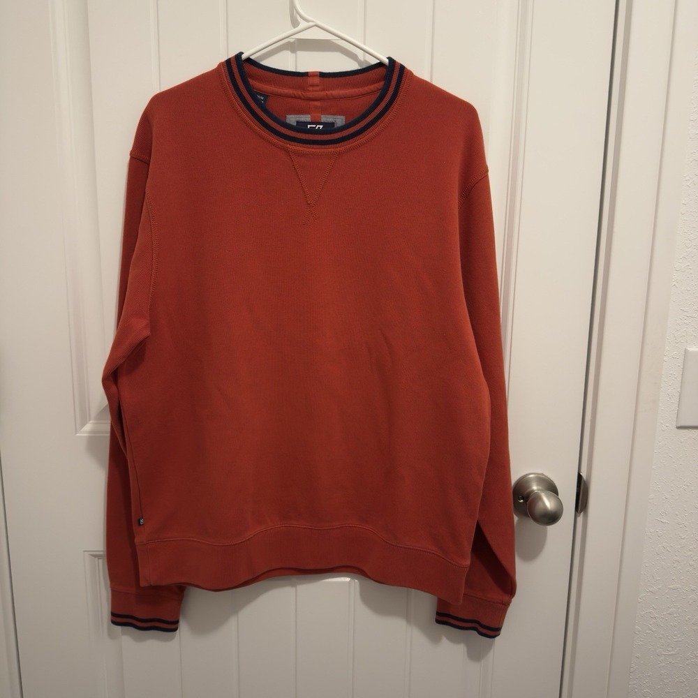 Cutter & Buck Men's‎ Orange Navy Trim Sweatshirt Size Medium